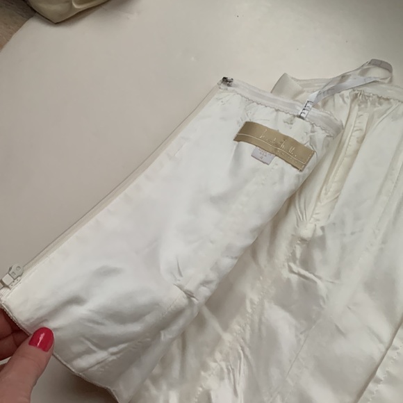 NICOLE MILLER 100% Silk Cream Ivory Bustier Crop Top - Picture 5 of 12